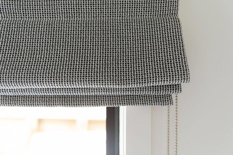 Close up of textured fabric blind