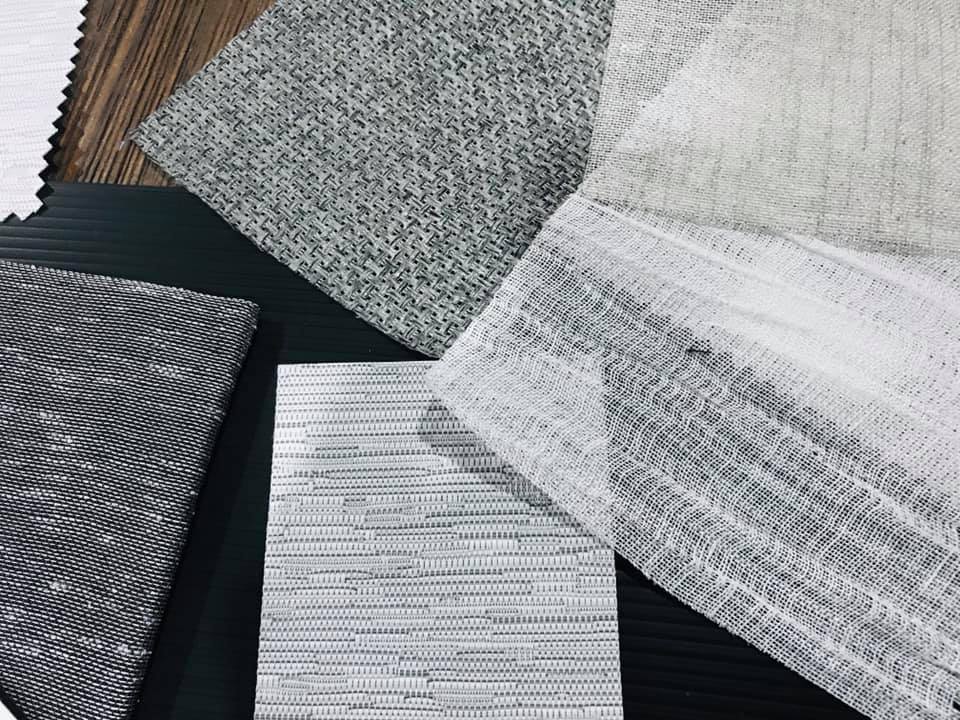 Fabric swatches closeup showing variety of texture