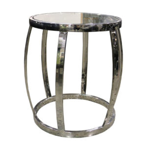 Drum side table chrome