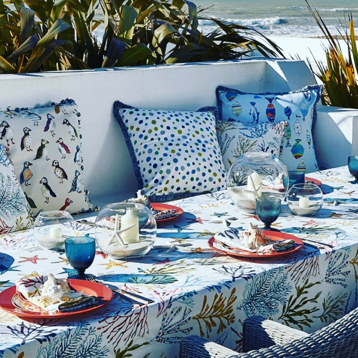 Bright squabs, cushions or seats can transform your outdoor space